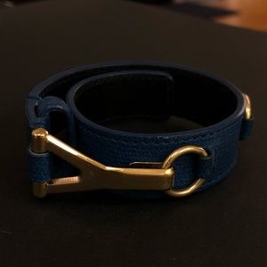 YSL GOLD BRACELET with Navy blue strap